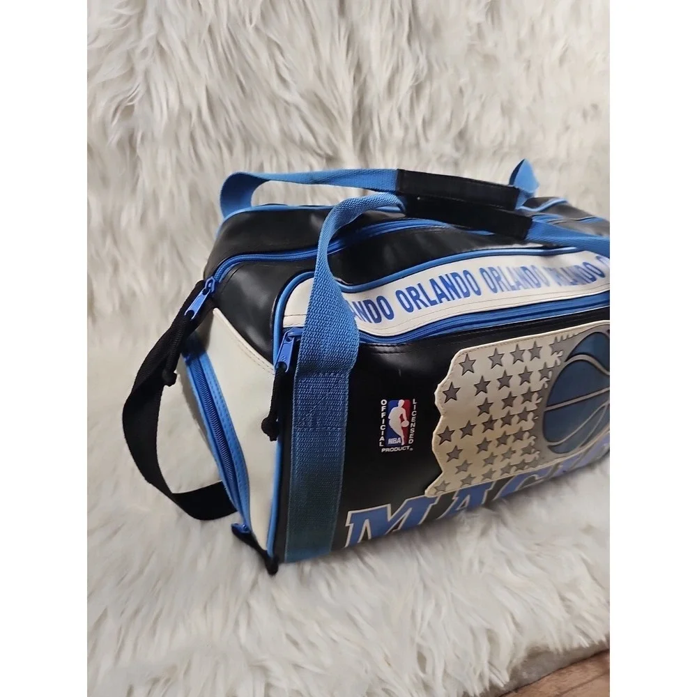 NBA Orlando Magic Leather Duffel Travel Bag Vintage 2000's Officially Licensed